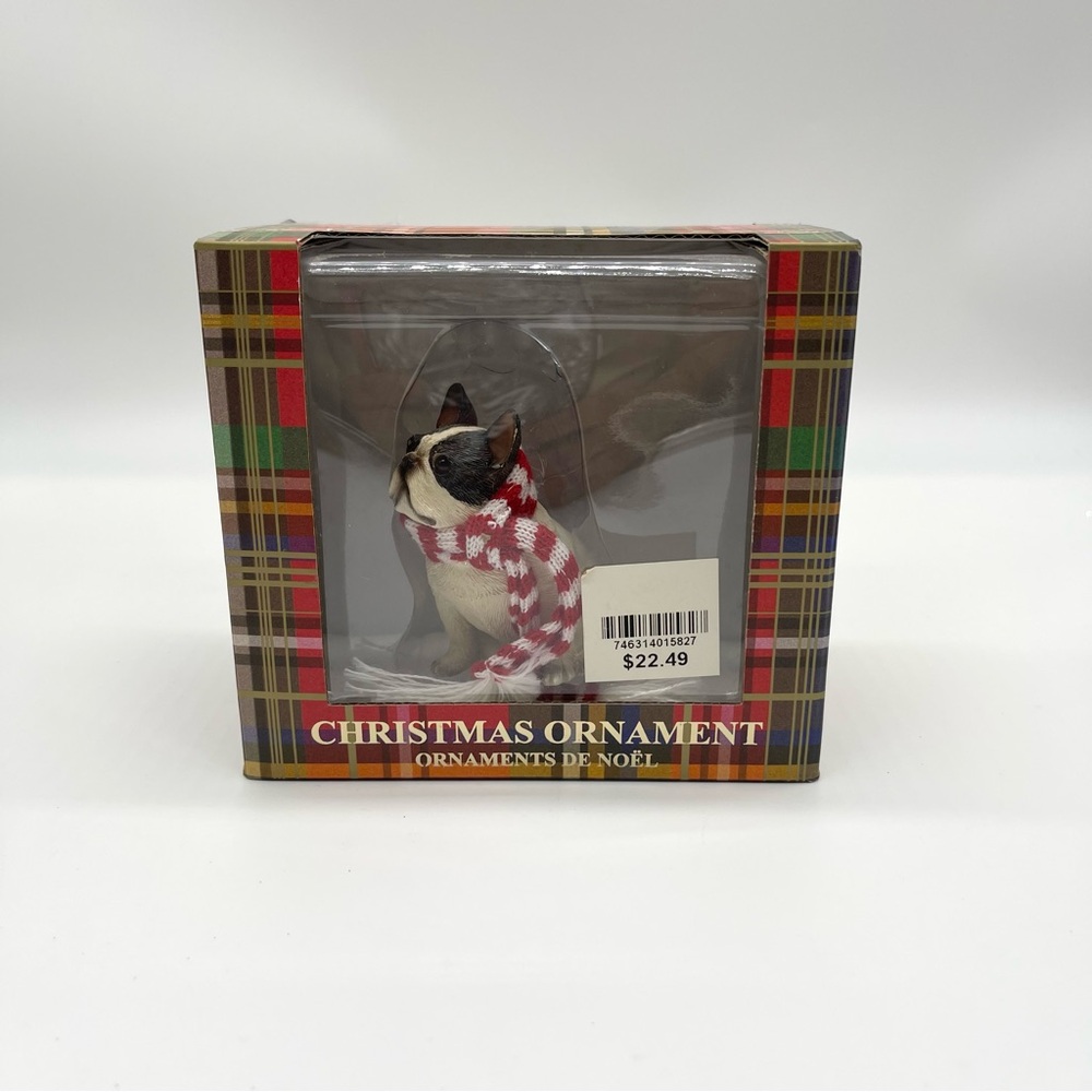 Sandicast French Bulldog Ornament – Handcrafted Dog Figurine Holiday Decoration
